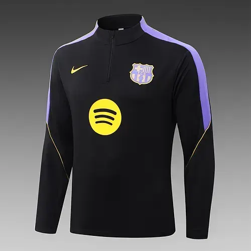 2026/2027 Barcelona Half-Pull Training Black Football Shirt   Set — view 4