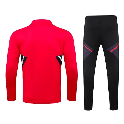 2022/2023 Bayern Half-Pull Training Suit Red Black Jersey Set  — view 2