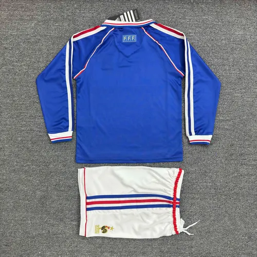 Maillot Domicile Rétro France 1998 Manches Longues  Taille Enfant — view 2