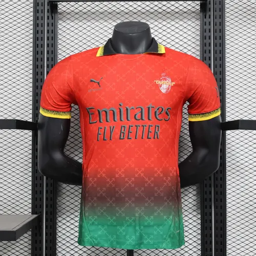 2025/2026 Player Version AC Milan Co-Branded Edition 02 Red Football Jersey 