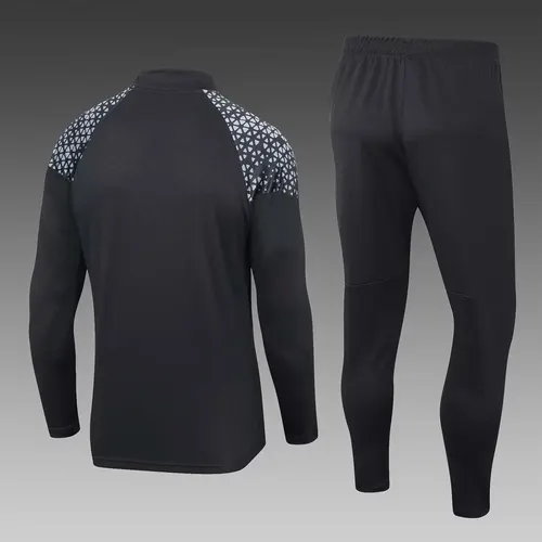 2023/2024 Olympique de Marseille Conjunto Treino Meia Puxada Preto Camisa Futebol — view 2