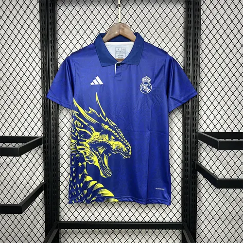 2024/2025 Real Madrid Motif Dragon Bleu Édition Spéciale Maillot