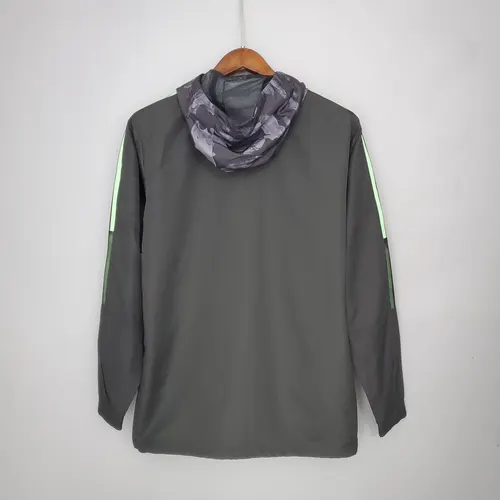 2021/2022 Manchester United Jaqueta Corta-Vento Camuflada Preto e Cinza — view 2