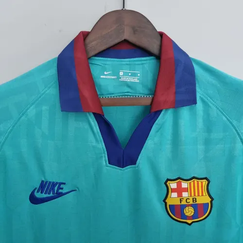 2019/2020 رجعي برشلونة ثالث خارج أرضه قميص كرة قدم جودة تايلاندية — view 3