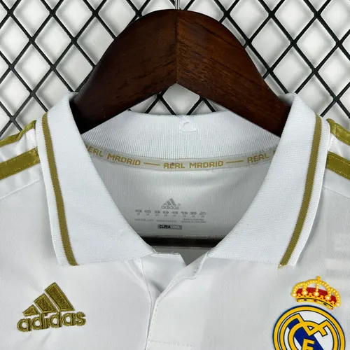 قميص ريال مدريد المنزلي الرجعي طويل الأكمام 2011/2012 جودة تايلاندية مقاس أطفال — view 3