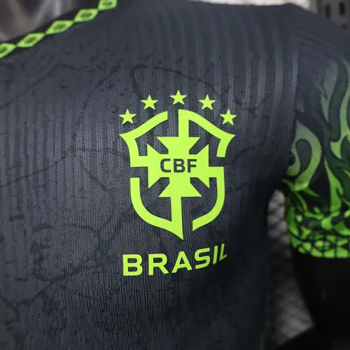 Camisa de Futebol Preta Edição Especial Versão Jogador Brasil 2025 AAA qualidade fã — view 6
