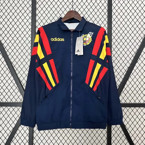 2024 Spain Windbreaker Navy blue Soccer Jersey  — view 1