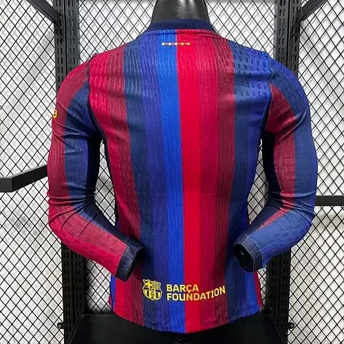 2026/2027 Long Sleeve Player Version Barcelona Home Football Jersey   — view 2