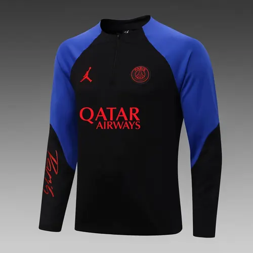 Conjunto de Treino Meia-Puxa do PSG Paris Saint-Germain 2022/2023 Manga Preto-Azul — view 3