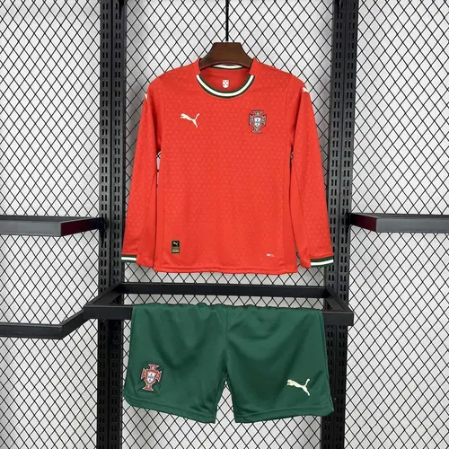 2025/2026 Long Sleeves Portugal Home Football Shirt  Kids Size — view 1