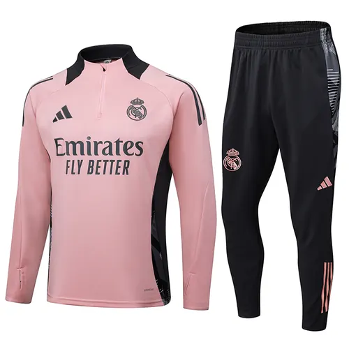 Chándal de Entrenamiento de Media Cremallera de Real Madrid 2024/2025 Rosa y Negro  — view 1