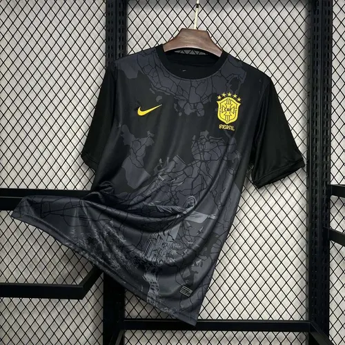 2024 Brazil Special Edition Jesus Black Football Shirt  — view 1