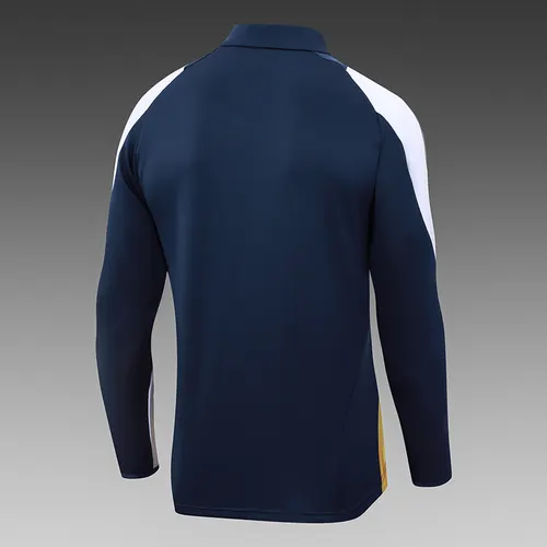 2024/2025 Real Madrid Half-Pull Training Suit Royal Blue Football Shirt  Set — view 4