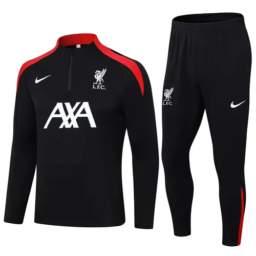 2024-2025 Liverpool Half-Pull Training Suit Black Jersey  Set — view 1