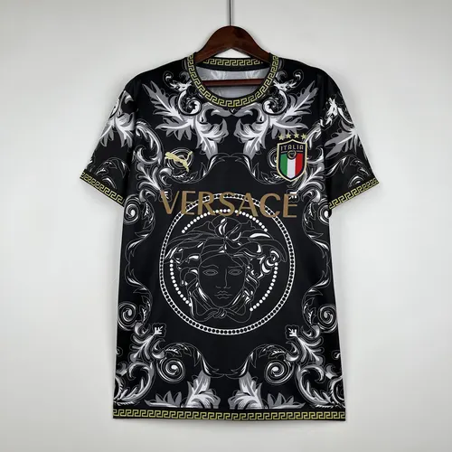 2024-2025 Italien Sonderedition Schwarzes Fußballtrikot