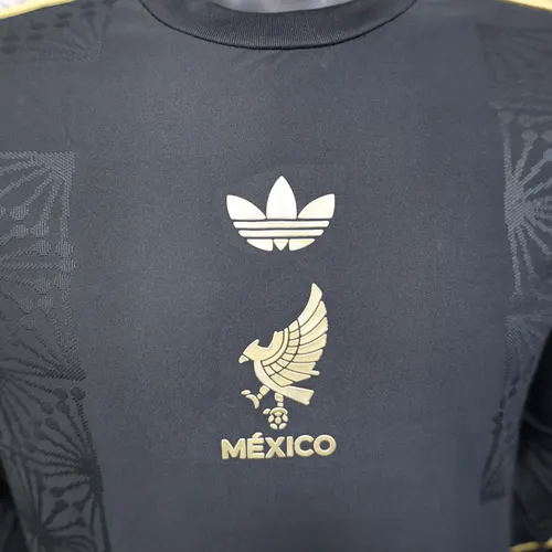 Maillot de football noir manches longues version joueur édition spéciale National Mexique 2025 AAA qualité fan — view 5