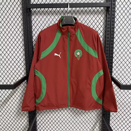 Camisa Corta-Vento Dupla Face Marrocos Vermelha Verde 2026   — view 2