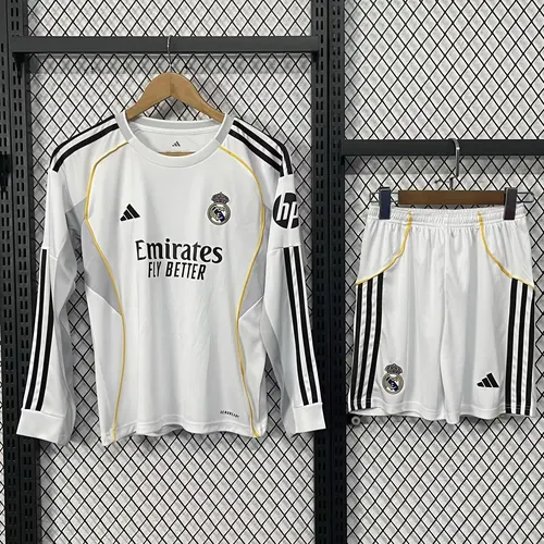 2025/2026 Langarm Real Madrid Heimtrikot  Kindergröße — view 1