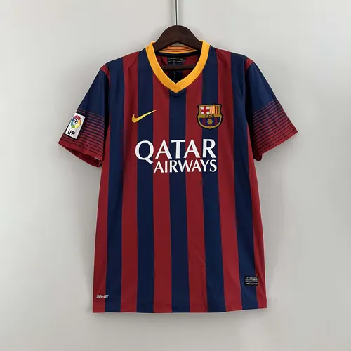Camisa de Futebol Retrô Barcelona Casa 2013/2014  — view 1