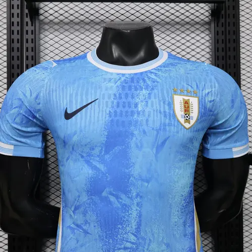 2026 Spielerversion Uruguay Nationalmannschaft Sonderedition Blau Fußballtrikot   — view 3
