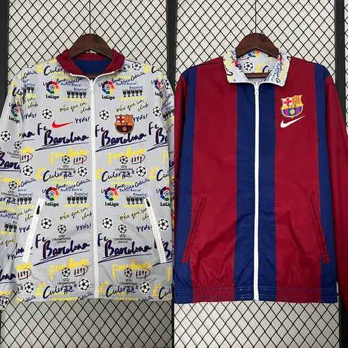 2025/2026 Barcelona Jaqueta Corta-Vento Reversível de Futebol  04 — view 1