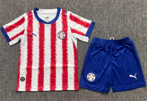 2026 Paraguay National Team Home Football Jersey   Kids Size