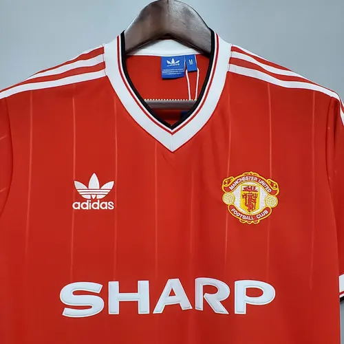 Maillot de football domicile rétro Manchester United 1983/1984 lande — view 3