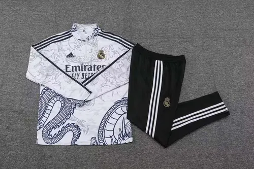 2023/2024 Real Madrid Sonderedition Halb-Reißverschluss Trainingsanzug Weiß Set — view 3