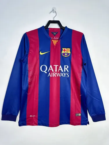 2014/2015 Retro Langarm Barcelona Fußballtrikot Heim 