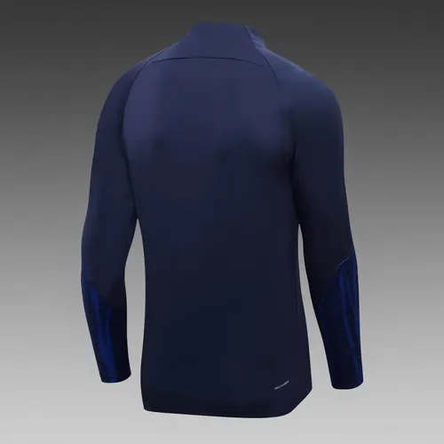 2022 France Half-Pull Training Suit Royal Blue Football Shirt Set — view 4