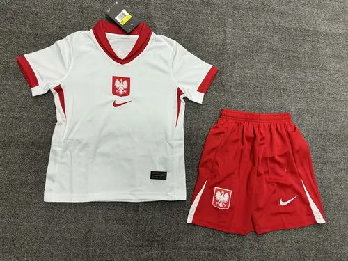 2024 Poland Home Football Shirt  Kids Size