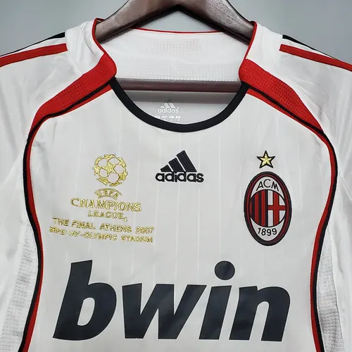 قميص كرة قدم AC Milan الكلاسيكي خارج الأرض بأكمام طويلة 2006/2007 جودة تايلاندية — view 3