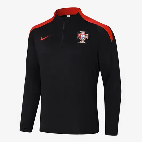 2024-2025 Portugal Half-Pull Training Suit Black Football Shirt Set — view 3