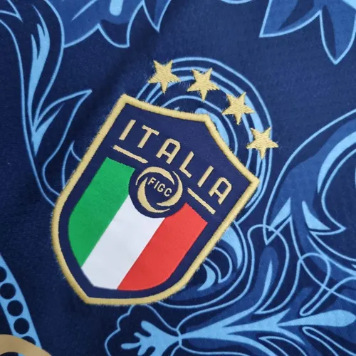 2022 Italien Gedenkedition Blau Fußballtrikot — view 5