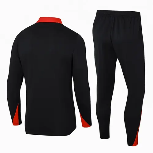 2024-2025 Portugal Half-Pull Training Suit Black Football Shirt Set — view 2