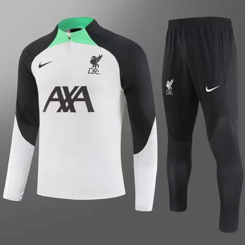 2023/2024 Liverpool Half-Pull Training Suit Gray-white Jersey  Set — view 1
