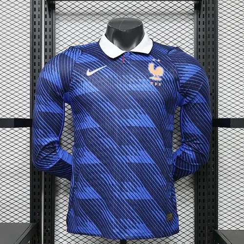 2026 Langarm Spielerversion Frankreich Heim Fußballtrikot  