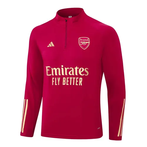 2023/2024 Arsenal Half-Pull Trainingsanzug Rot Fußballtrikot AAA fan-gradät Set — view 4