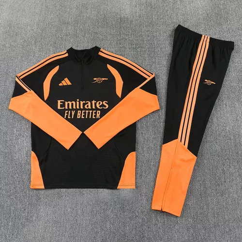 2026/2027 Arsenal Half-Pull Training Suit Orange Black Football Jersey   — view 3