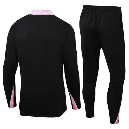 2024/2025 Psg Paris Saint-Germain Half-Pull Training Suit Black with pink Set — view 2