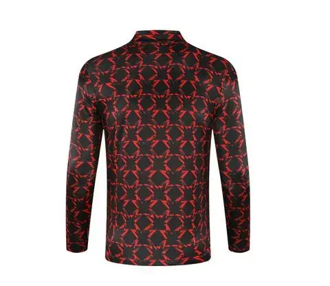 2024/2025 Manchester United Half-Pull Trainingsanzug Rot-Schwarz bedruckt Fußballtrikot  Set — view 4