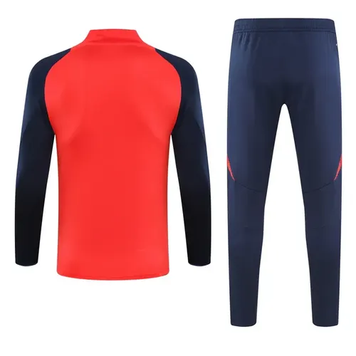 2024/2025 Manchester United Half-Pull Training Suit Red Blue Football Shirt  Set — view 2