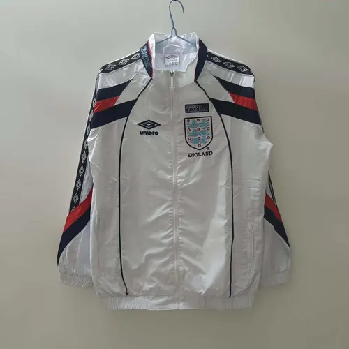 Blouson coupe-vent Angleterre 2024 Blanc Maillot de football AAA qualité fan — view 1