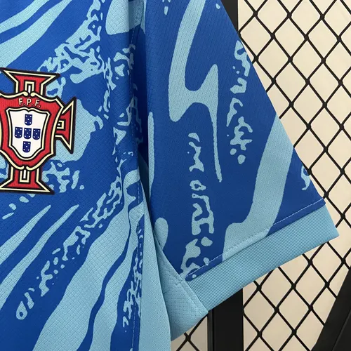 2024 Portugal Torwart Fußballtrikot -Blau AAA Fan-Qualität — view 3