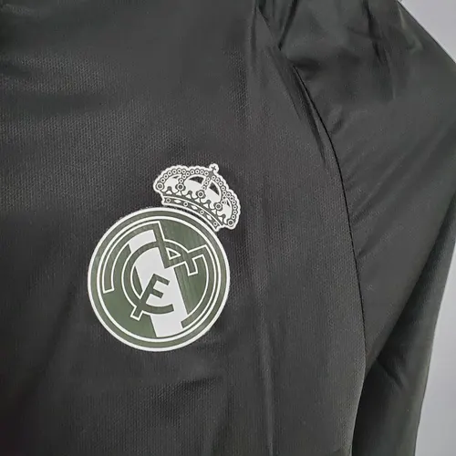Chaqueta Cortavientos Real Madrid Negra 2021 (Borde Blanco y Rojo) — view 5