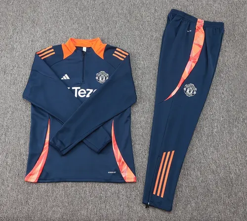 2024/2025 Manchester United Half-Pull Training Suit Royal Blue Football Shirt  Set — view 7