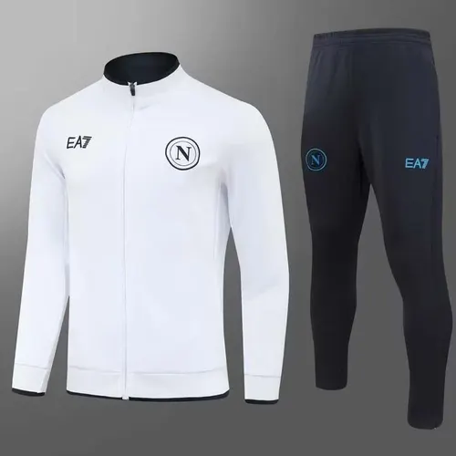 2024 Napoli Long Zipped Jacket white Football Shirt  Set