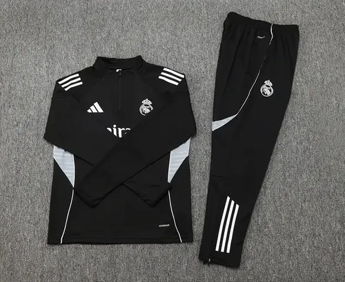 2025-2026 Real Madrid Schwarzes Half-Pull Trainingsanzug Fußballtrikot  Set — view 7