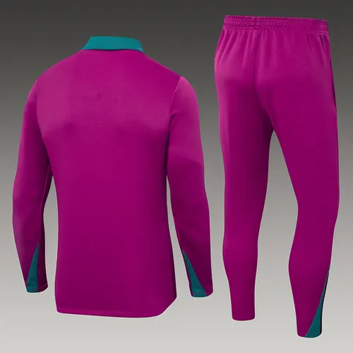 2024/2025 Psg Paris Saint-Germain Half-Pull Training Suit Rose Red Set — view 2