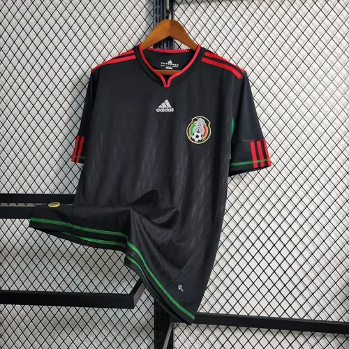 2010 Retro Mexico Away Black Football Shirt  — view 5